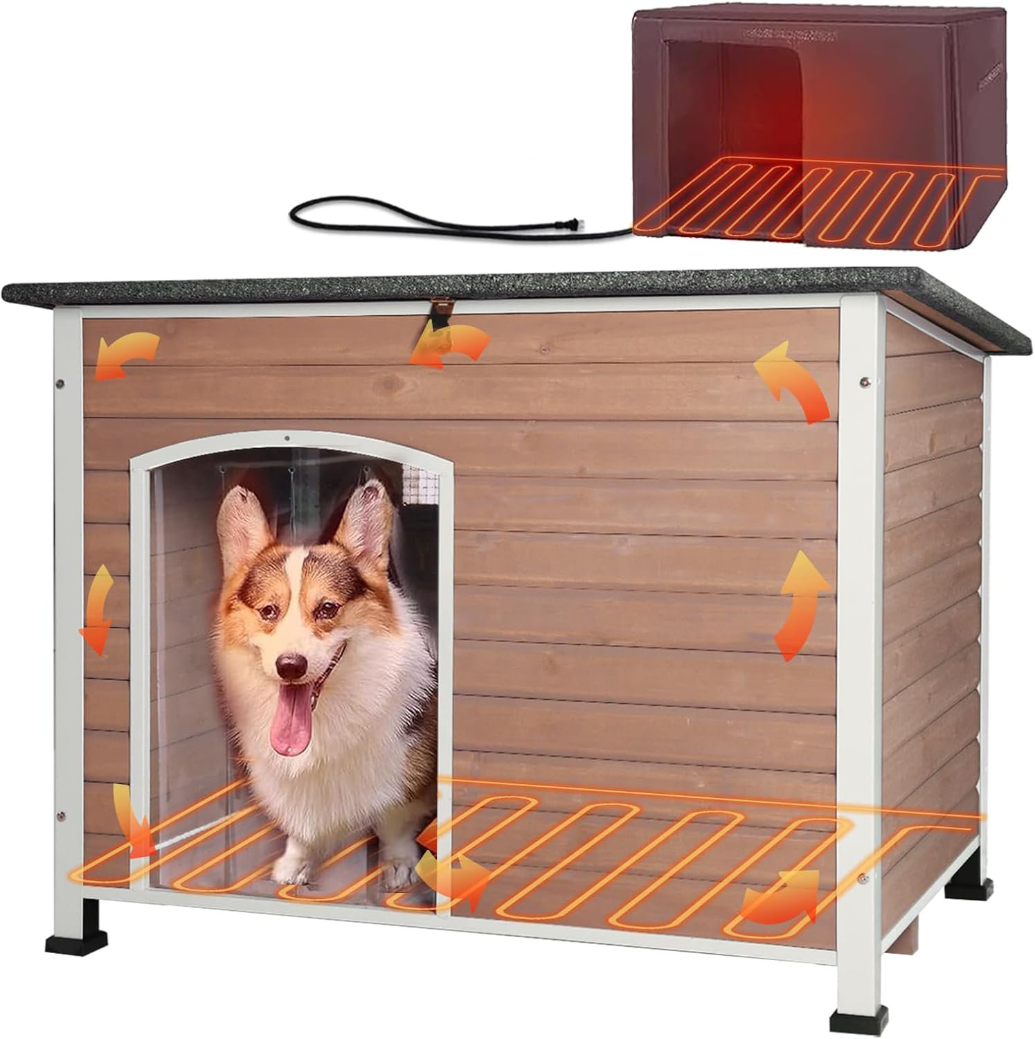 Tucker Murphy Pet™ Heated Dog House Outdoor Insulated Dog House